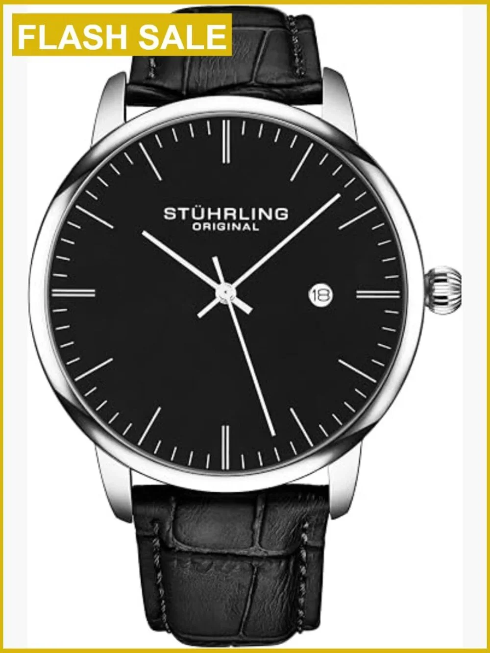 Stuhrling Original Men's Dress Watch 40mm Ultra Slim Quartz Leather Strap